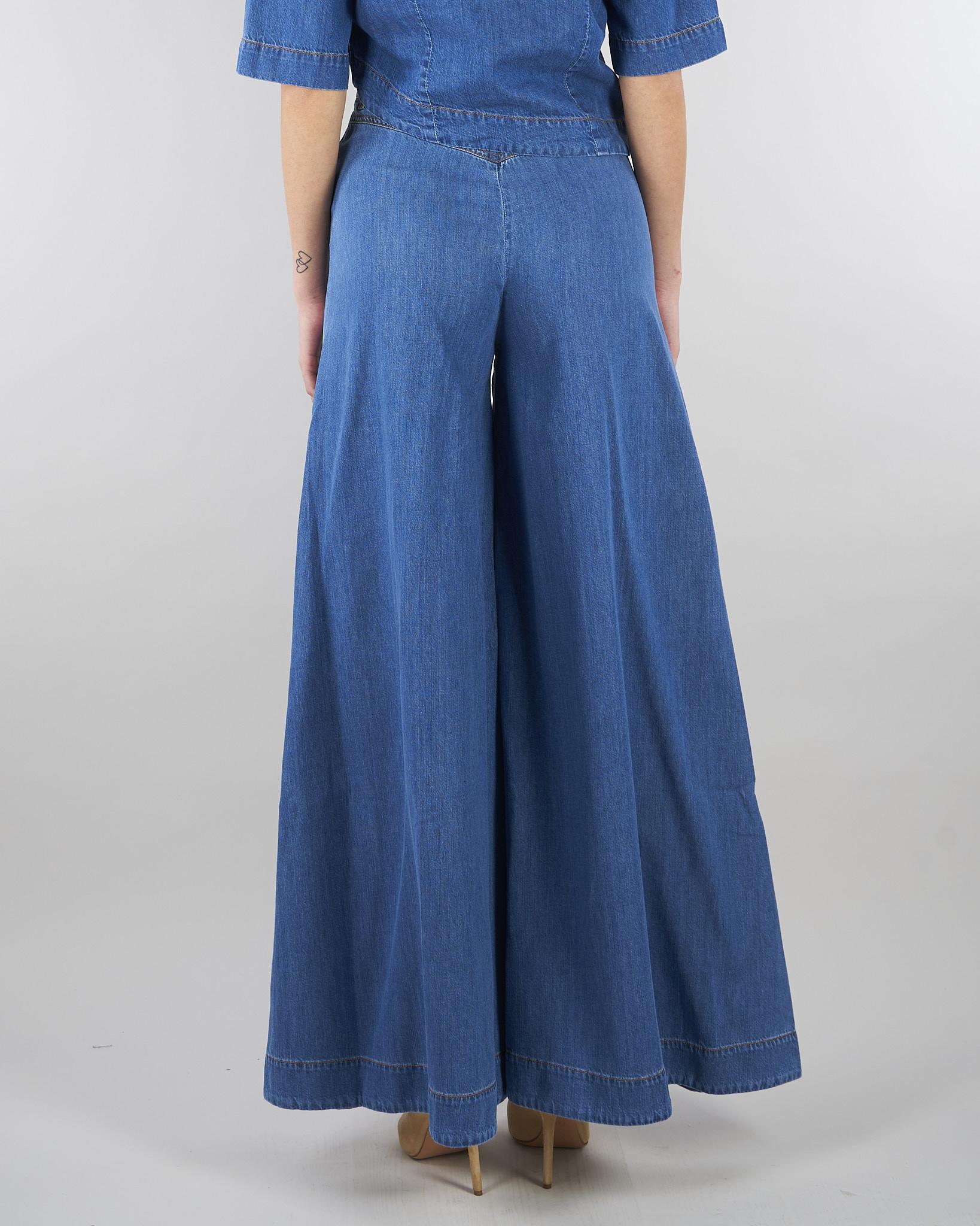 Jeans in Denim wide leg PAT0101C0400007 V0765 SIMONA CORSELLINI 