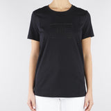 T-shirt Nero in jersey con logo ricamato MA71G61E2 110 ELISABETTA FRANCHI 