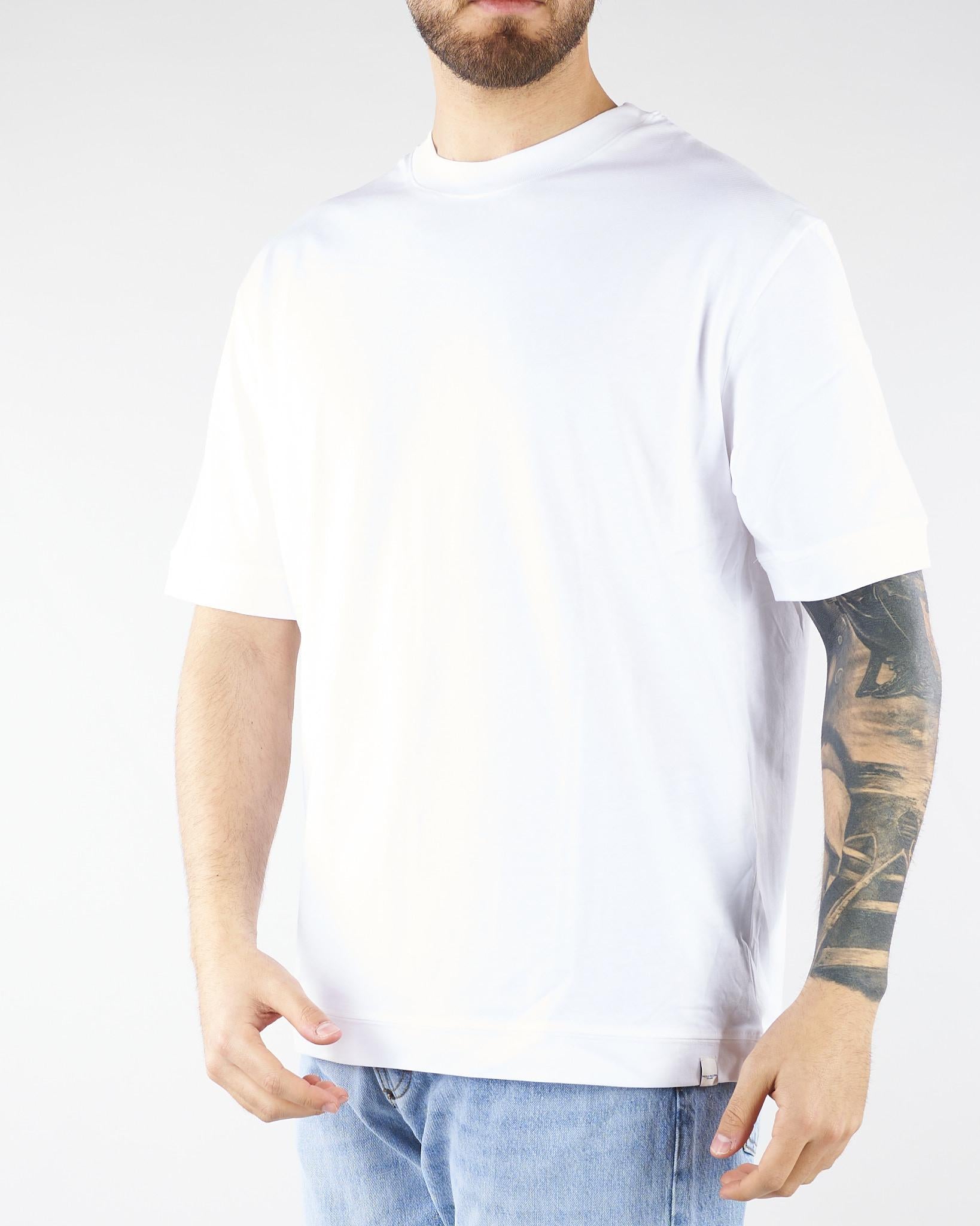 T-shirt Bianco in jersey di cotone Relaxed fit F0114095 1101 PAOLO PECORA 