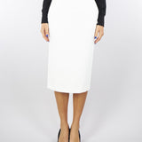 Gonna Avorio in doppio crêpe leggero con dettaglio gioiello