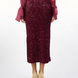 Gonna Bordeaux tubino in paillettes ACTMN1264GO3547 85 ACTUALEE 