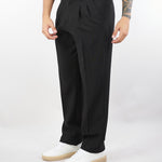 Pantalone Zeta Nero in tessuto tecnico con doppia pences L1PFW25266965 D001 LOW BRAND 