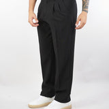 Pantalone Zeta Nero in tessuto tecnico con doppia pences L1PFW25266965 D001 LOW BRAND 