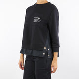 Maglia Nero in felpa con dettagli in popeline MD00656E2 110 ELISABETTA FRANCHI 