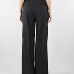 Pantalone palazzo Nero in tela di lana WKDVISIVO 2 MAX MARA WEEKEND 