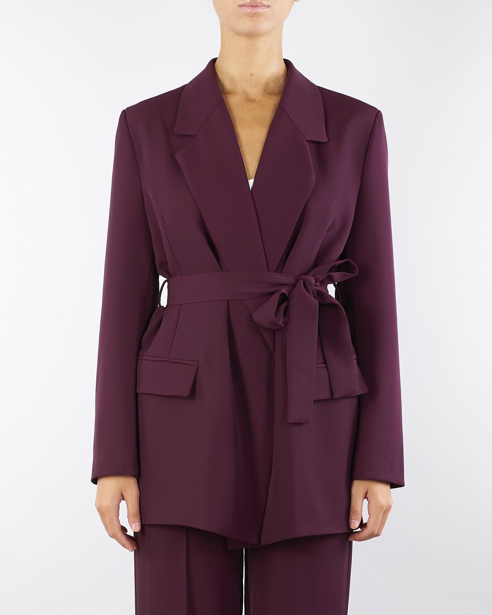 Giacca Bordeaux con cintura in vita TF0358 38 VICOLO 