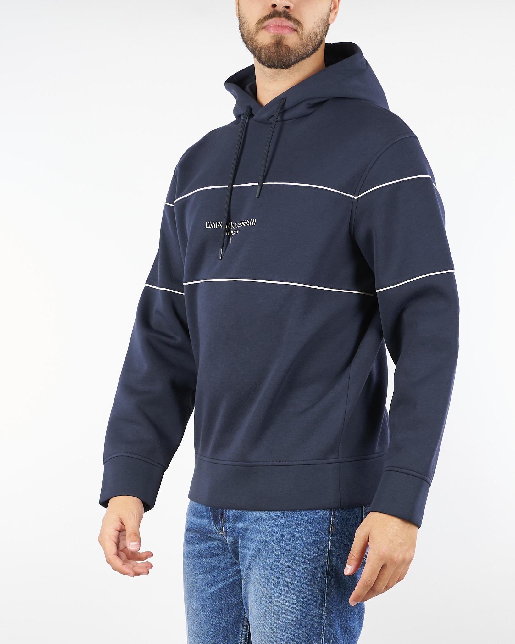 Felpa con cappuccio e logo 3D EM002885AF175451 UB118 EMPORIO ARMANI 