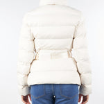 Piumino Milk in tessuto vela jacquard con cintura PI83D56E2 DZ9 ELISABETTA FRANCHI 