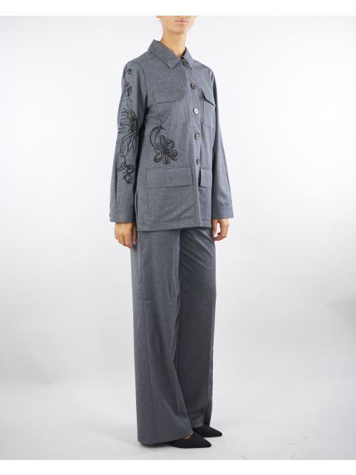 Pantalone Grigio Eruan in flanella con ricamo ERUAN 742 NENETTE 