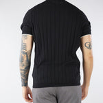 Maglia Nero in cotone a coste con profili a contrasto DK17020 99 DIKTAT 