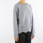 Maglia Grigio in misto lana e cashmere con ricamo A8255675 7 CLIPS 