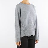 Maglia Grigio in misto lana e cashmere con ricamo A8255675 7 CLIPS 