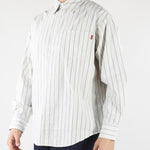Camicia a righe Bianco-Blu Relaxed fit con rotture HTEM210301 394 ACUPUNCTURE 