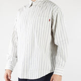 Camicia a righe Bianco-Blu Relaxed fit con rotture HTEM210301 394 ACUPUNCTURE 