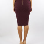 Gonna Merlot in maglia a rombi con dettaglio gioiello GK20B56E2 EA4 ELISABETTA FRANCHI 