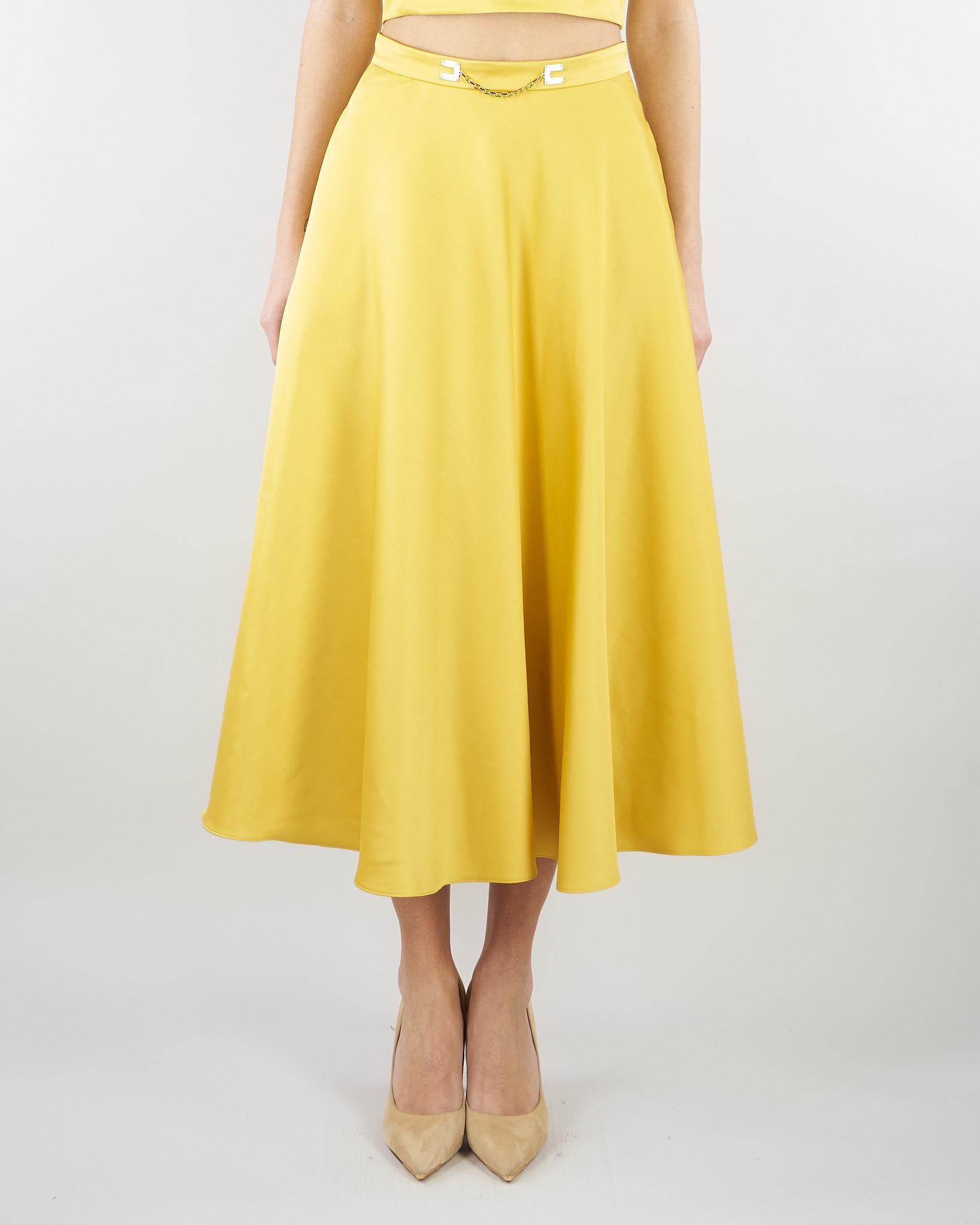 Gonna Sun in duchesse con logo gioiello GO15661E2 EV4 ELISABETTA FRANCHI 