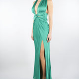 Abito in raso con scollo