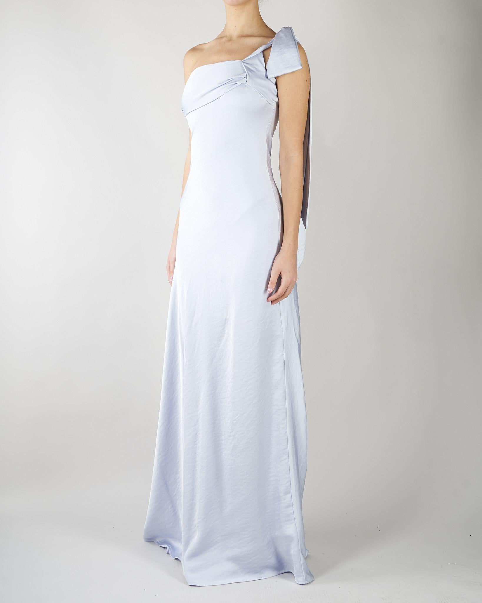 Abito Celeste lungo in satin SS260382 25 ELEH 