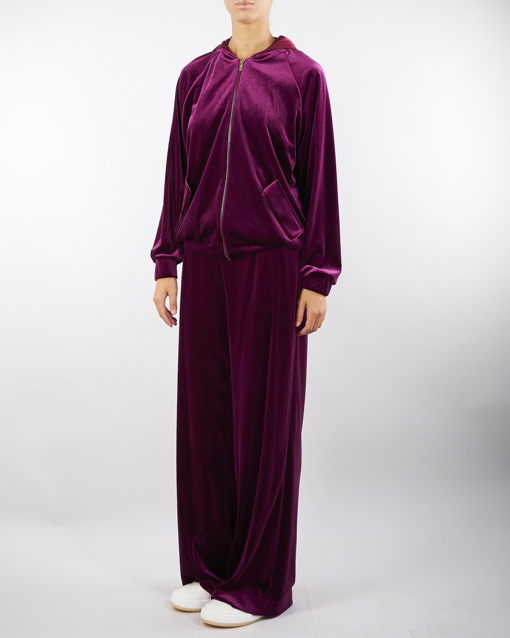 Felpa Bordeaux in velluto con cappuccio C5049679 12 CLIPS 