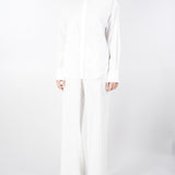 Camicia Bianco in cotone con strass all over