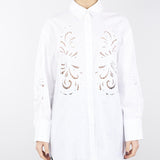 Camicia oversize in popeline con ricamo