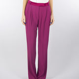 Pantaloni Magenta ampi con vita alta