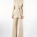 Giacca Beige in lana con cintura TESO 9 MAX MARA WEEKEND 