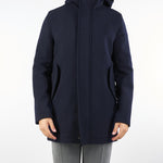 Parka Blu in panno misto lana con cappuccio 3932H8317FC253738 89 MANUEL RITZ 
