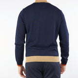 Maglia Blu con profili a contrasto in misto lana 3932M500253807 89 MANUEL RITZ 