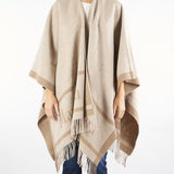 Poncho Beige in pura lana con logo HILDESTD 1 MAX MARA STUDIO 