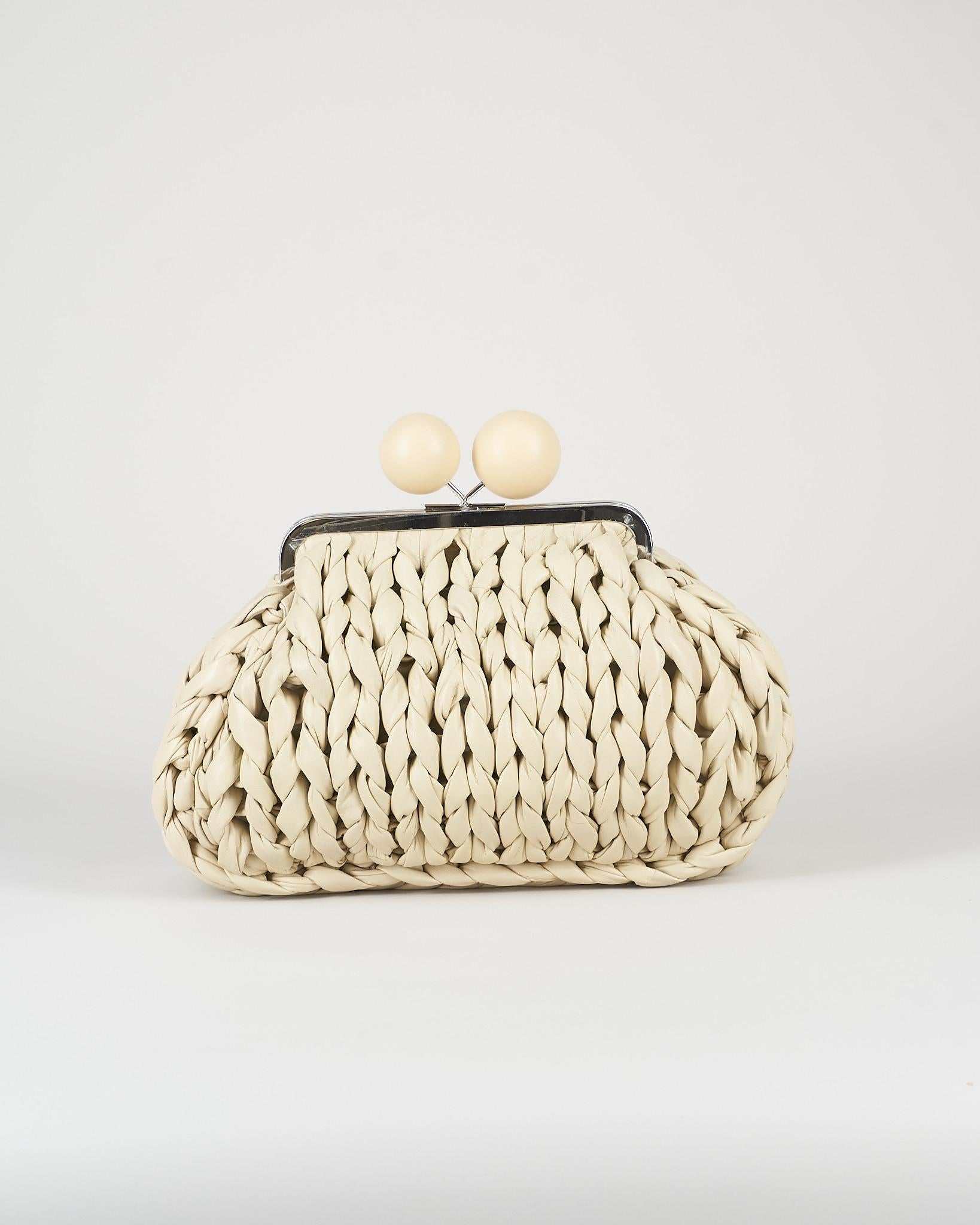 Borsa Pasticcino Bag Panna medium in nappa tricot WKALIBERO 1 MAX MARA WEEKEND 