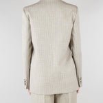 Blazer Doppiopetto Gessato Beige Collo a Lancia TAB0228 35 VICOLO 