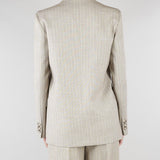 Blazer Doppiopetto Gessato Beige Collo a Lancia TAB0228 35 VICOLO 