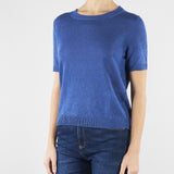 Maglia Blu basic in filato di lino WKDPANCONE 12 MAX MARA WEEKEND 