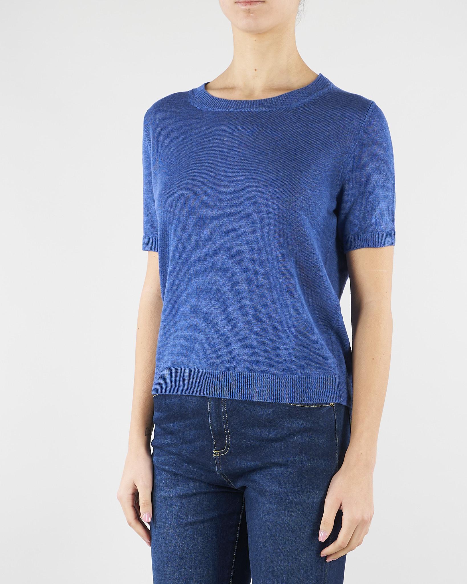 Maglia Blu basic in filato di lino WKDPANCONE 12 MAX MARA WEEKEND 