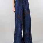 Pantalo jacquard Blu wide leg SP5MR028 3000 ICONA 