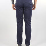 Pantalone Blu in cotone con tasche america