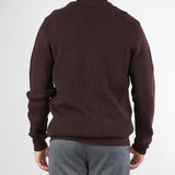 Cardigan Moro a costine in pura lana B9F0020 69M AMARANTO 