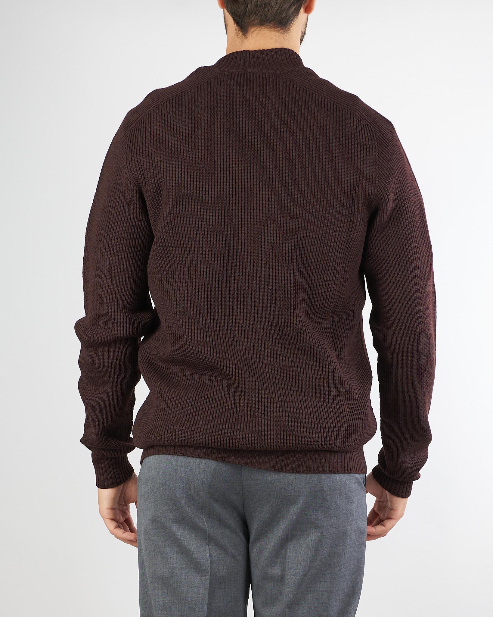 Cardigan Moro a costine in pura lana B9F0020 69M AMARANTO 