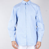 Camicia Celeste Oversize in cotone a righe CA3308 11 I'M BRIAN 