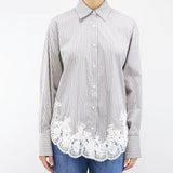 Camicia a righe con ricamo in pizzo Ermanno by Ermanno Scervino