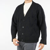 Cardigan Nero Relaxed fit con fantasia jacquard MA3418 9 I'M BRIAN 