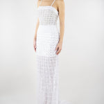 Abito Bianco con ricamo in pietre e paillettes 721516 1 PERLAROSSA 