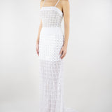 Abito Bianco con ricamo in pietre e paillettes 721516 1 PERLAROSSA 