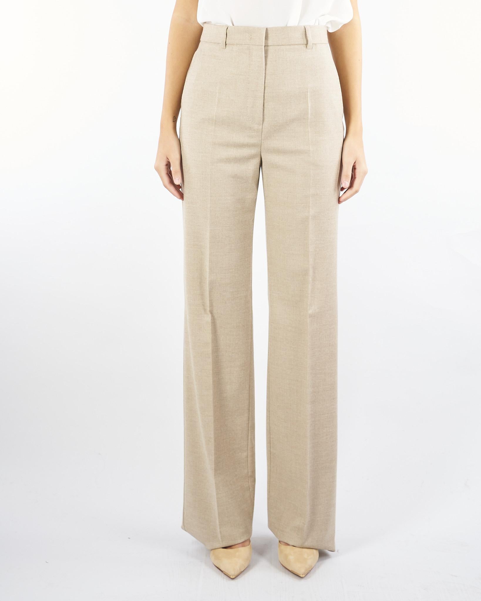 Pantalone Beige in flanella stretch LAMBRO 52 MAX MARA STUDIO 