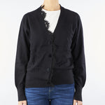 Cardigan Nero con inserti in pizzo NS241 99 NO SECRETS 