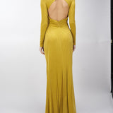 Abito Red Carpet in jersey cupro con piercing