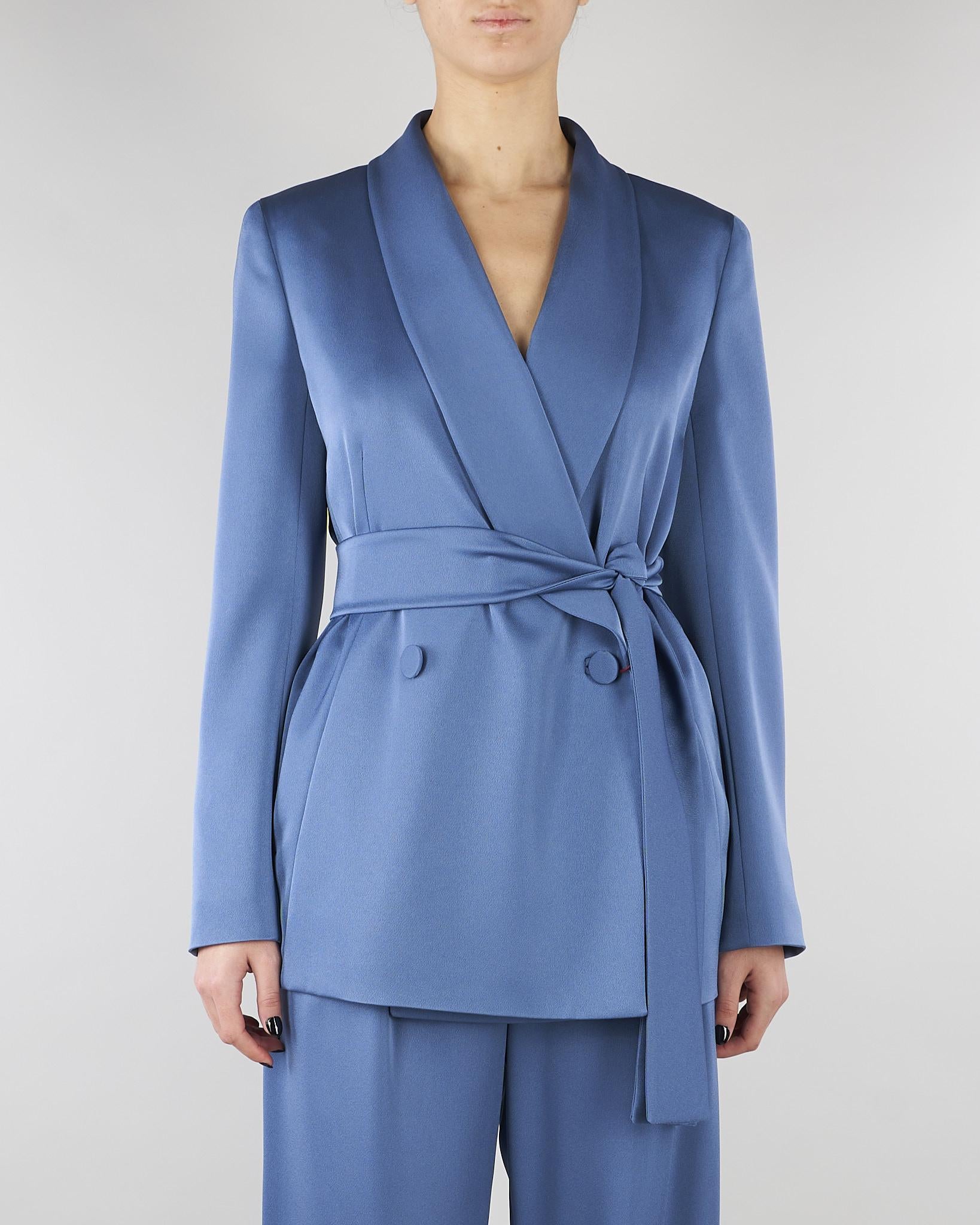 Blazer Avio in satin leggero MSEDOPPIA 8 MAX MARA STUDIO 