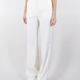 Pantalone dritto in satin di lana