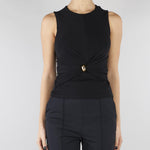 Top Nero in jersey con dettaglio gioiello TO03761E2 110 ELISABETTA FRANCHI 